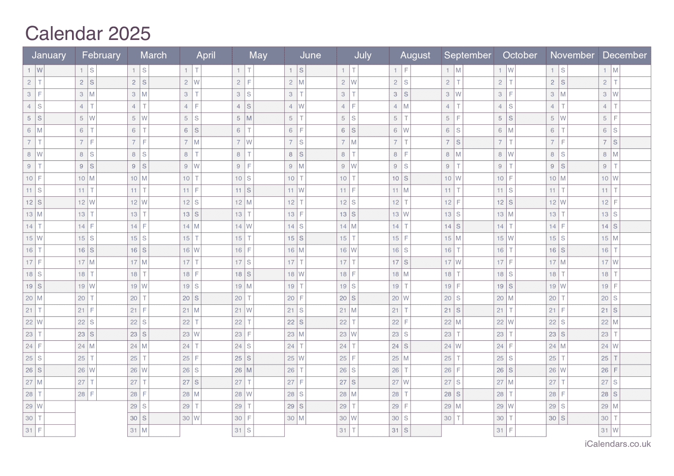 Calendar 2025 - Office