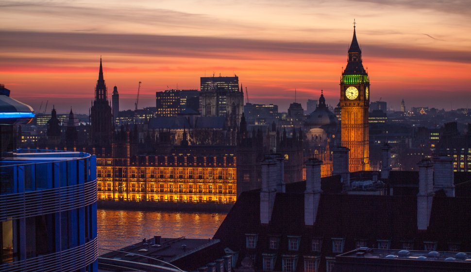 Big Ben, sunset in london